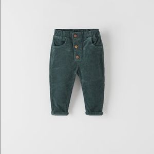 Velvet Wrap Front Pants - Duck Blue